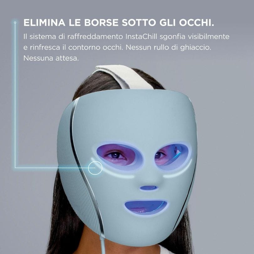 Maschera LED per viso con tecnologia di raffreddamento InstaChill.